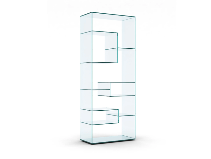 LIBER A - Open freestanding double-sided crystal bookcase _ Tonelli Design